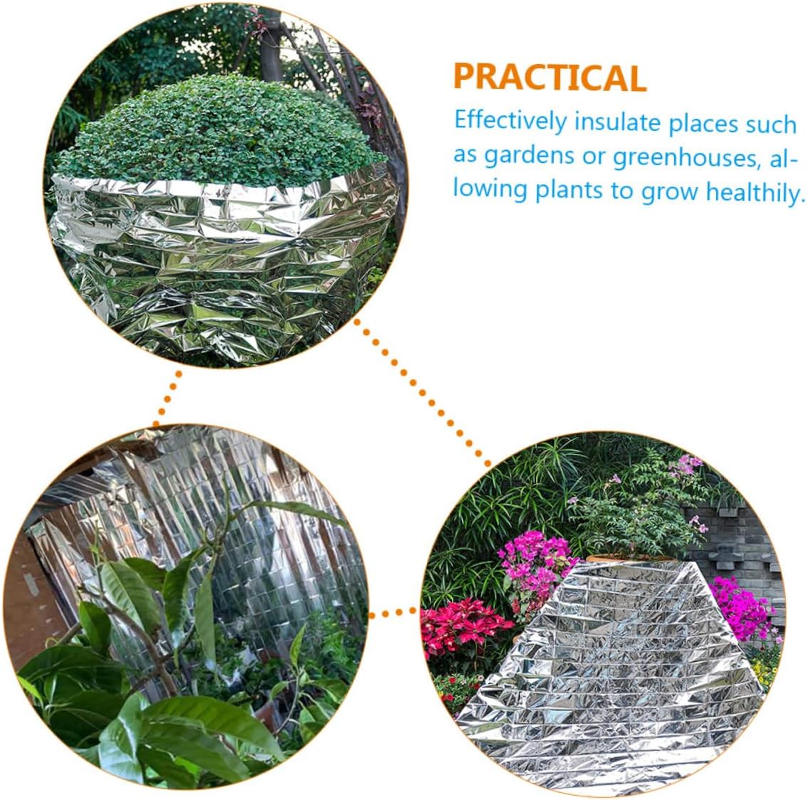 12sheets Reflective Silver Greenhouse Film for Plant Growth Warm Keeping Foil Protects Against Frost Enhances Light Distribution for Winter Gardening
