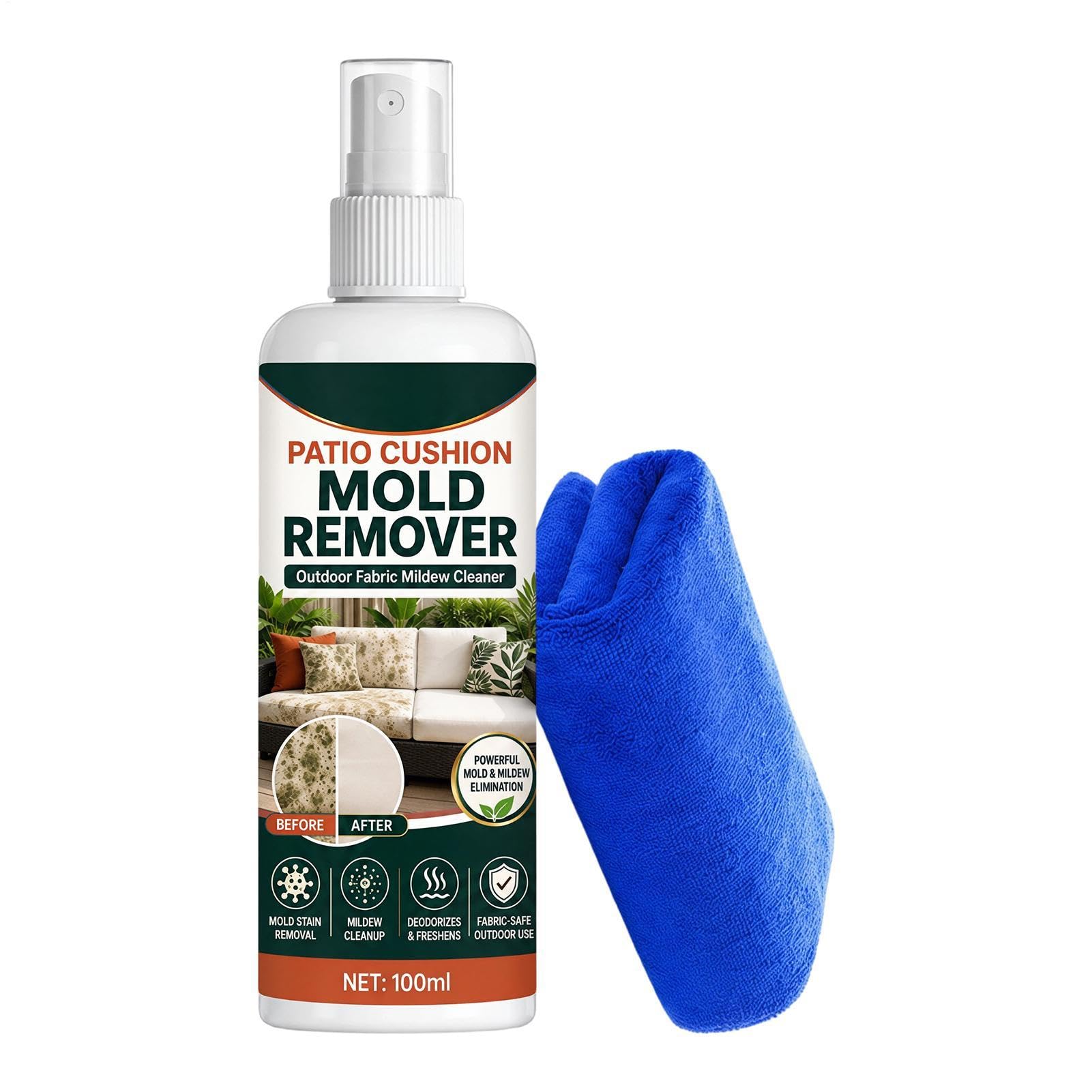 Detergente per cuscini da esterno, 100 ml, smacchiatore senza sfregamento