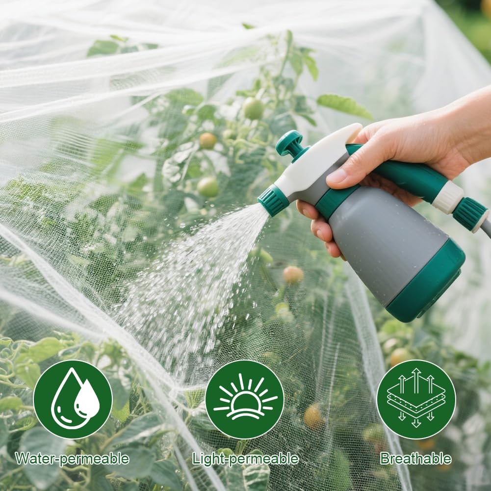 AOOWU Malla Fina Anti-Insectos, 3 X 10m Red de Protección de Cultivos, 0.38mm Red Fina Anti-Insectos Red para Proteger Plantas, Frutas y Flores, Malla Antiinsectos y Pajaros de Plagas