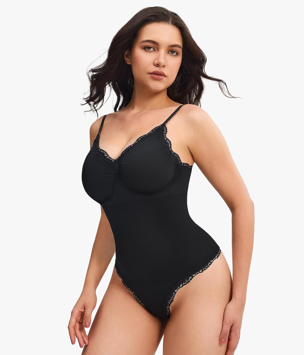 Nebility Bodysuits for Women Lace Bodysuit Thong Shapewear Tummy Control Sleeveless Going Out Cami Tank Tops Body Suit - Image 3