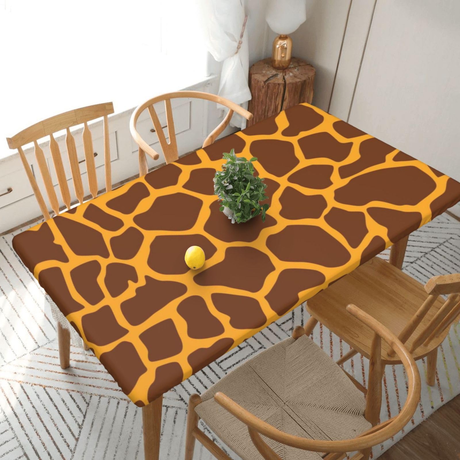 BNVSADC Giraffe Print Printed 5FT Tablecloth Polyester Kitchen Water Resistant Table Cloth Dining Table Decoration Table Covers, 152x76 CM