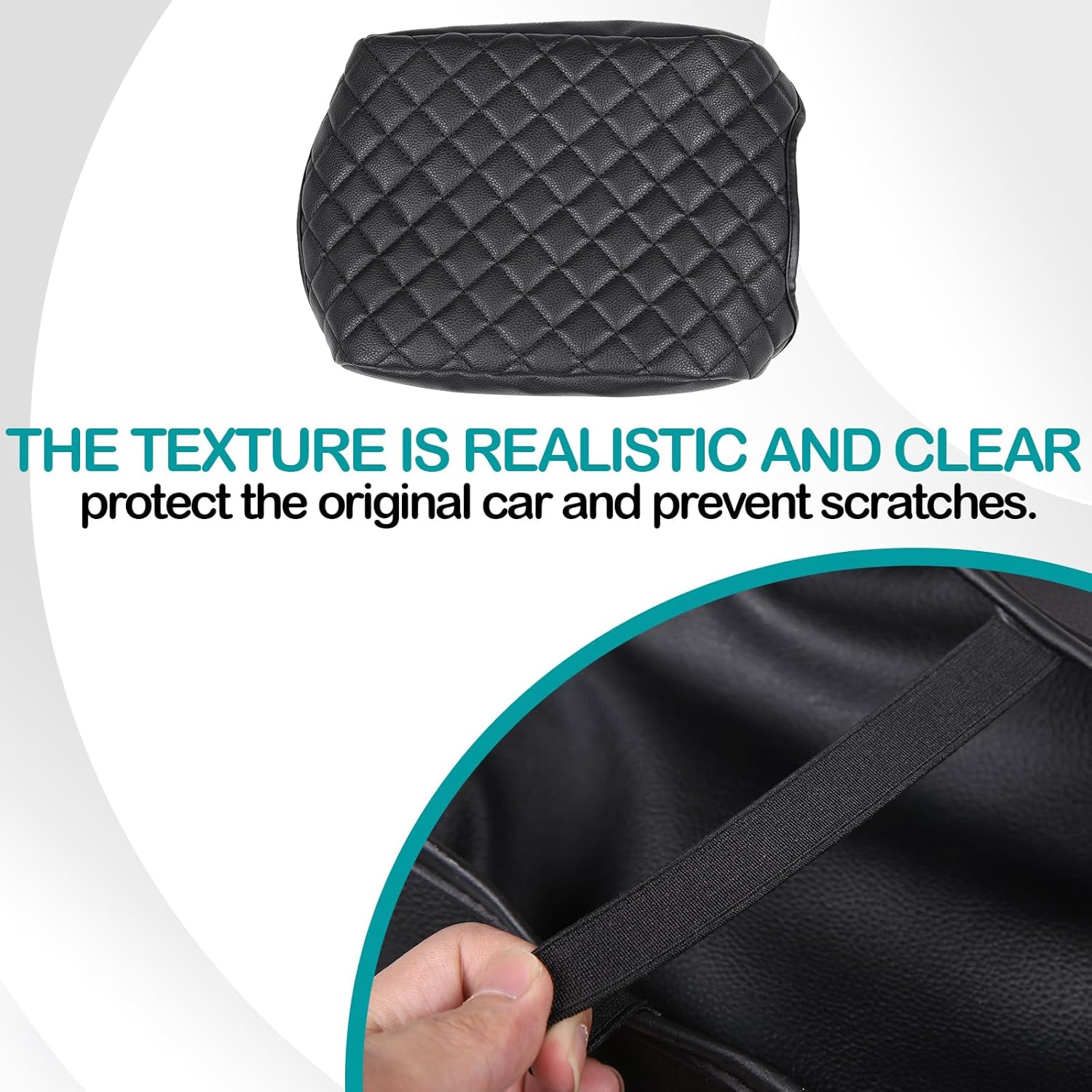 Center Console Protector Pad Automobile Armrest Box Cover Compatible with Ineos Grenadier 2020-2026 Car Armrest Box Panel Protect Trim Interior Accessories (Leather，Black)