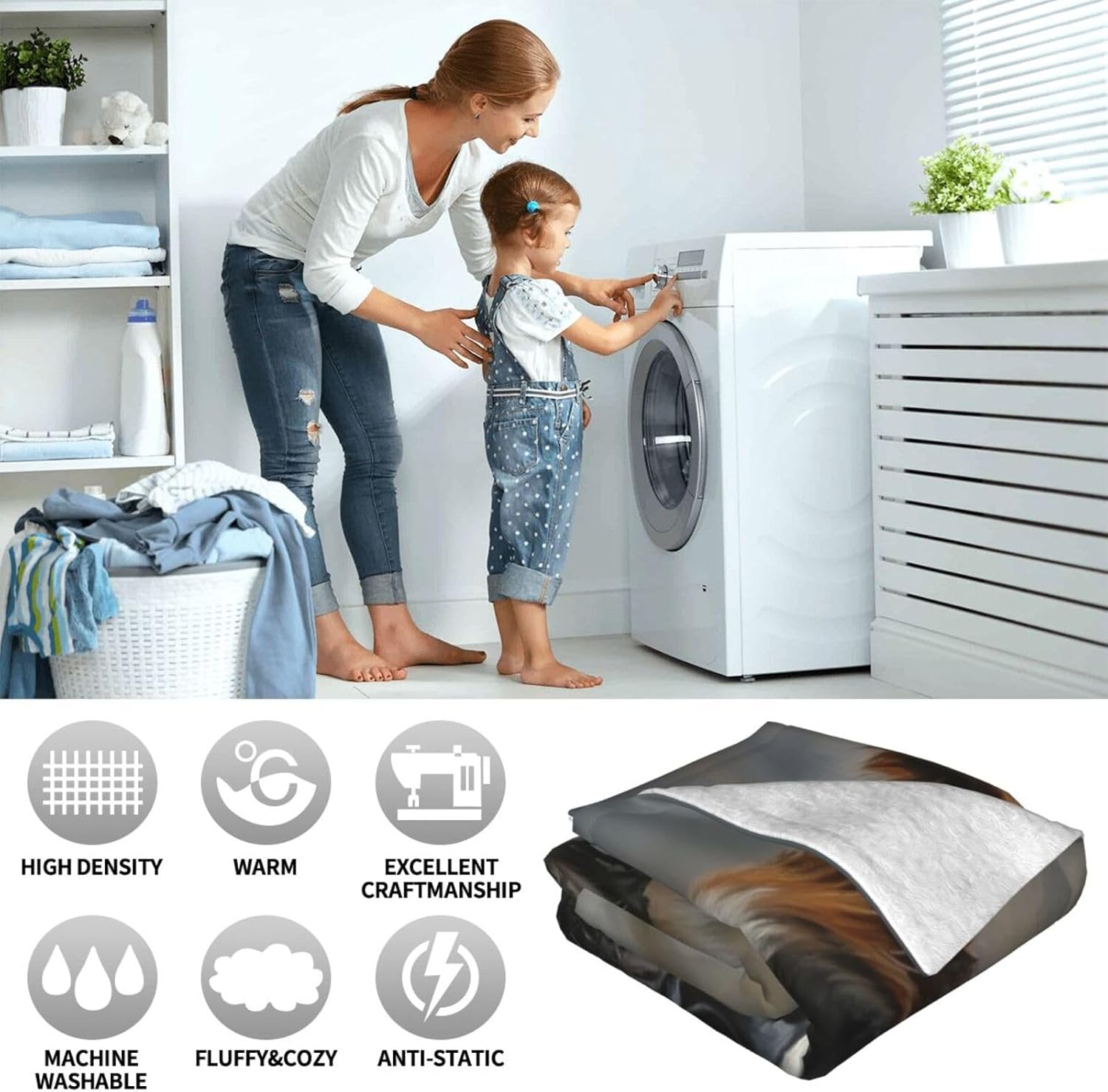 Saint Bernard Blanket Gifts for Women Men Adults Dog Lovers, Aniaml Plush Fleece Throw Blankets, Cozy Soft Warm Bedding Decor for Sofa Living Room Travel 60"x80"