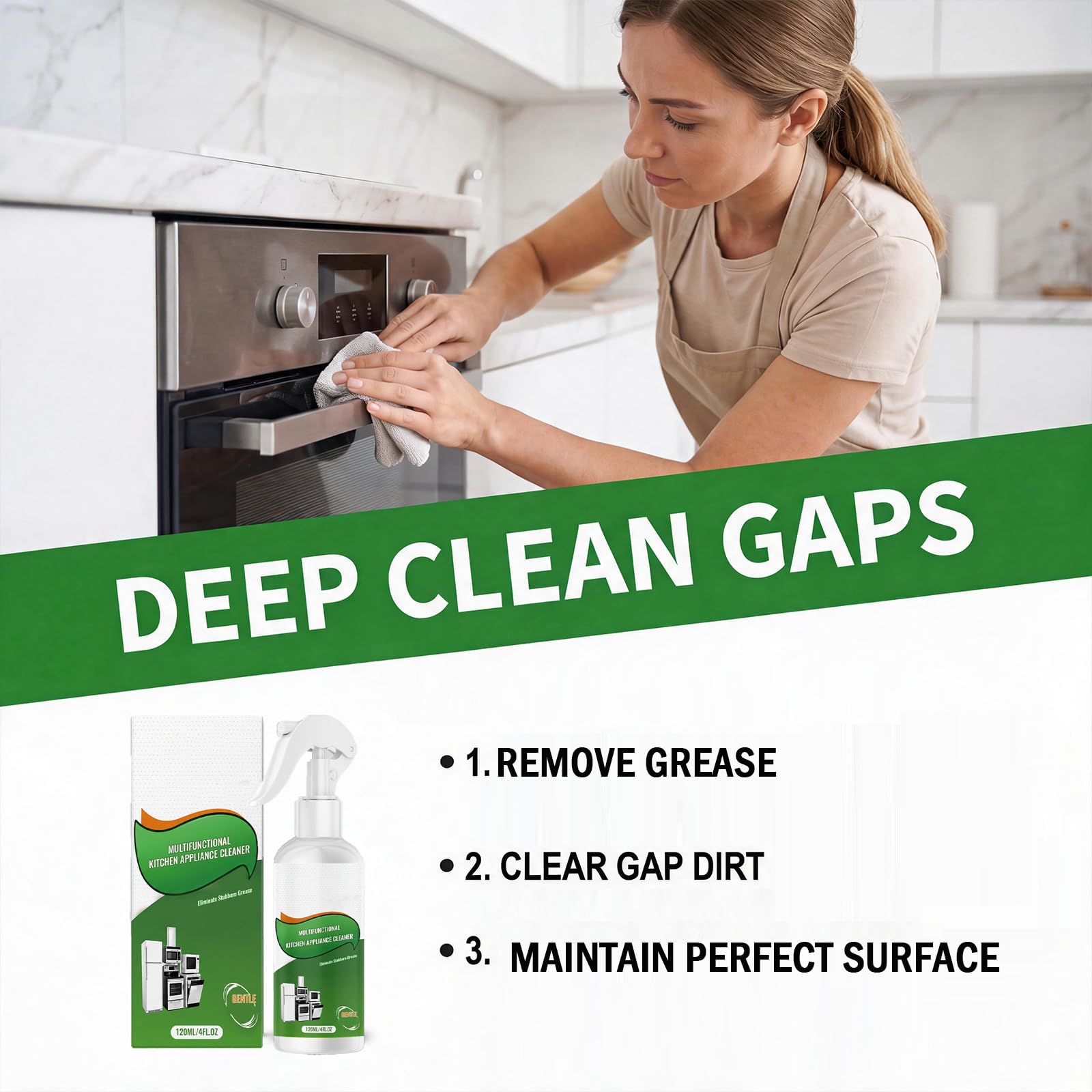 Detergente multifunzionale per elettrodomestici da cucina – Schiuma detergente multiuso. Spray detergente per tutti gli elettrodomestici di casa – Potente sgrassatore per macchie di grasso (6pcs)
