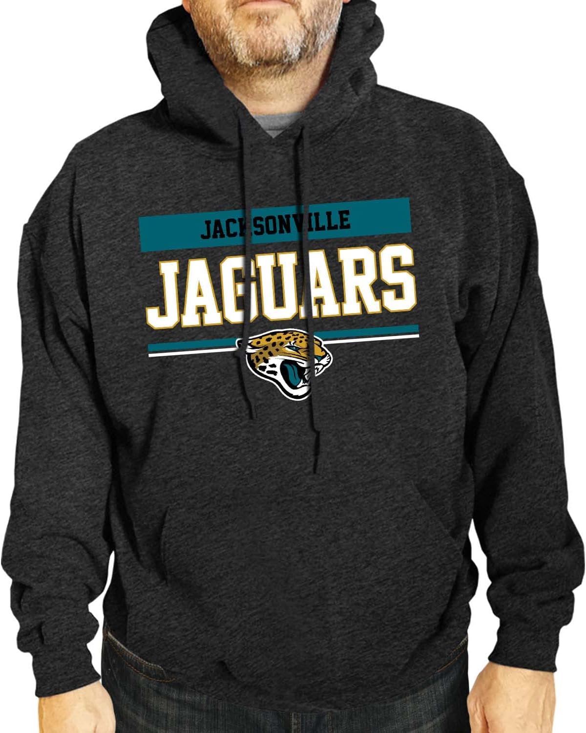 Team Fan Apparel NFL Adult Gameday Charcoal Hooded Sweatshirt - Cotton & Polyester Blend - Stay Warm and Represent Your Team