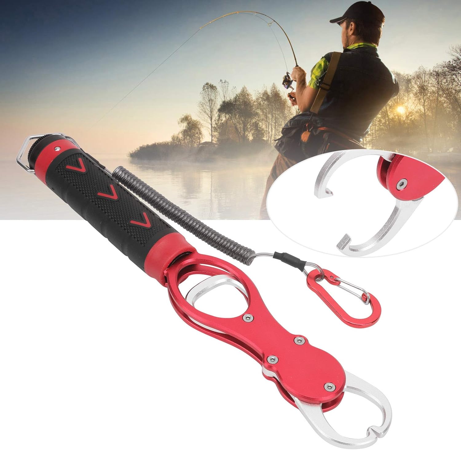 Alomejor Fish Controller,Lightweight Aluminum Alloy Fishing Lip Grip Tool,Portable Fish Scale for Precise Weighing,for Anglers Freshwater Saltwater Catch and Release scenarios