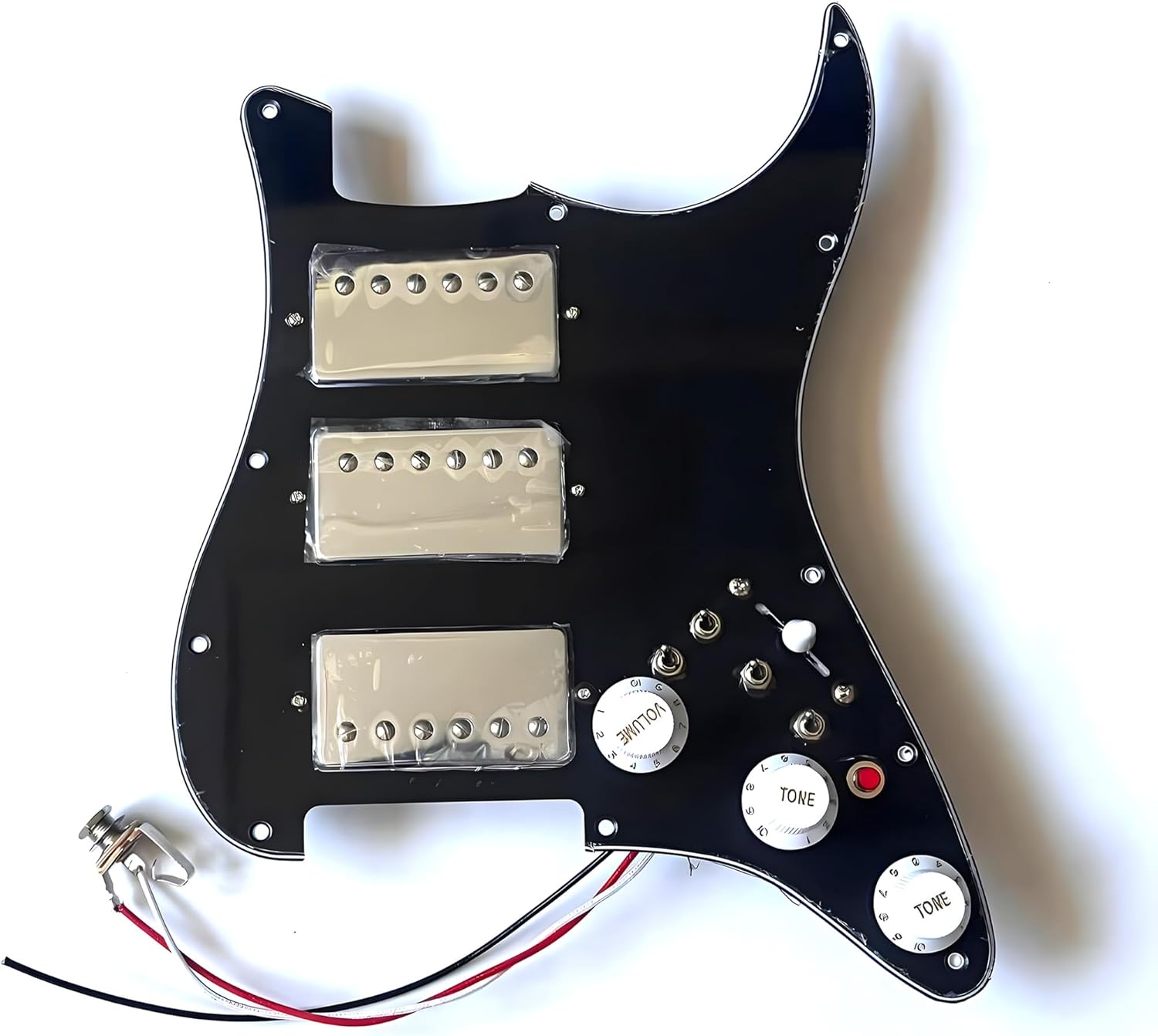 HHH Prewired Guitar Strat Pickguard Set, Chrome Housing Alnico 5 Humbucker Pickups Coil Splitting Switch Multi Switch Harnesses,For Fender St Electric Guitar Replacement Part