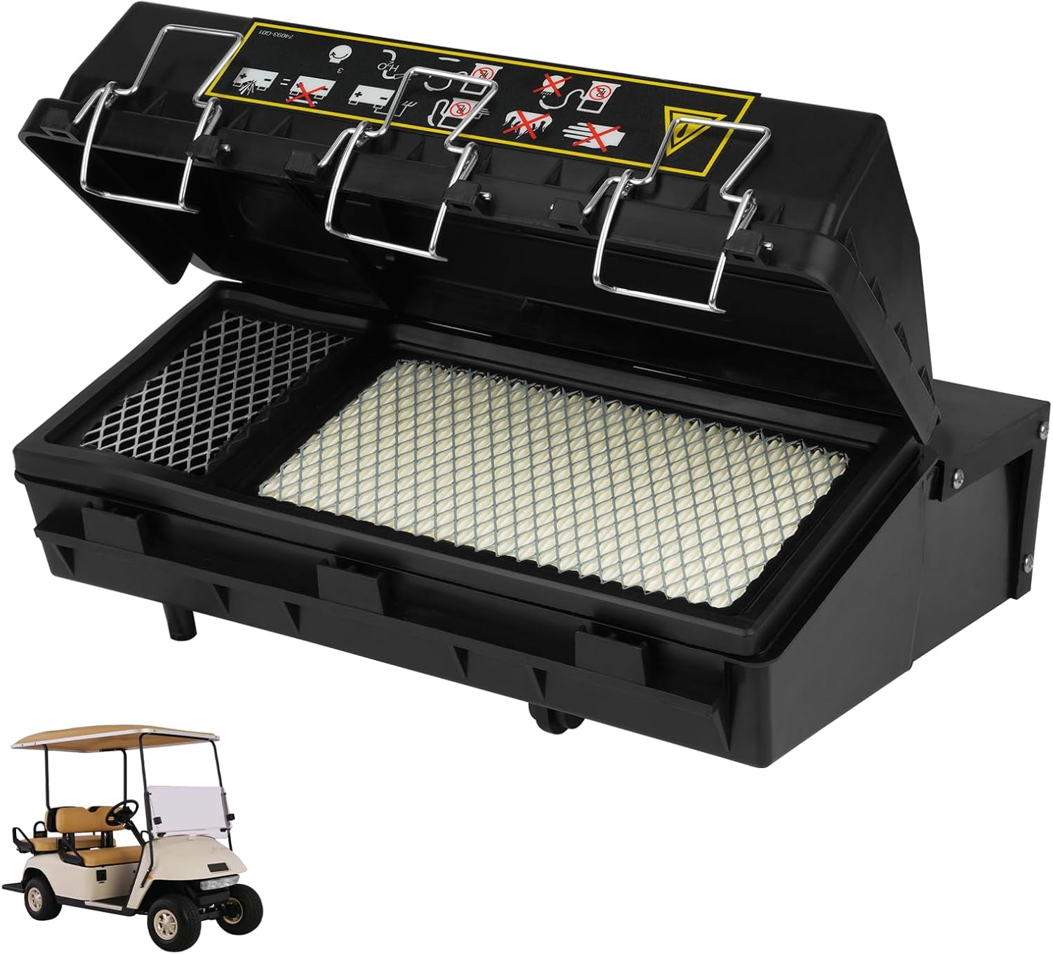 Panglong EZGO Air Box Filter Assembly, Include Air Filter Element, Filter Cover and Housing, Suitable for 1994-2005 EZGO Gas Golf Cart with 295cc & 350cc Engine, OEM# 72368-G01 72178-G01 72179-G01