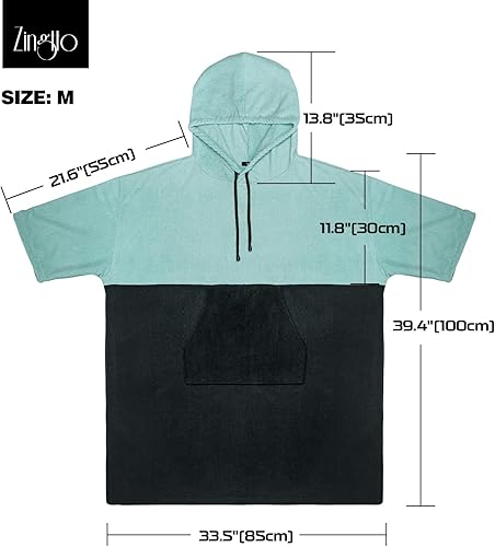 Miniatura 3 de Poncho de surf, bata cambiadora, manga 34, extra grande, gruesa, con capucha, poncho para hombres y mujeres, natación en la playa, 39 x 33 pulgadas,