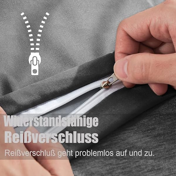 Soifox Kissenbezug 40 x 80 2er Set - Kopfkissenbezug 40x80 Anthrazit 100% Mikrofaser bügelfrei & knitterfrei mit Reißverschluss - 3