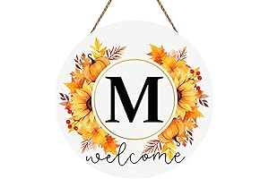 Fall Wreath Monogram Letter M Fall Door Decor