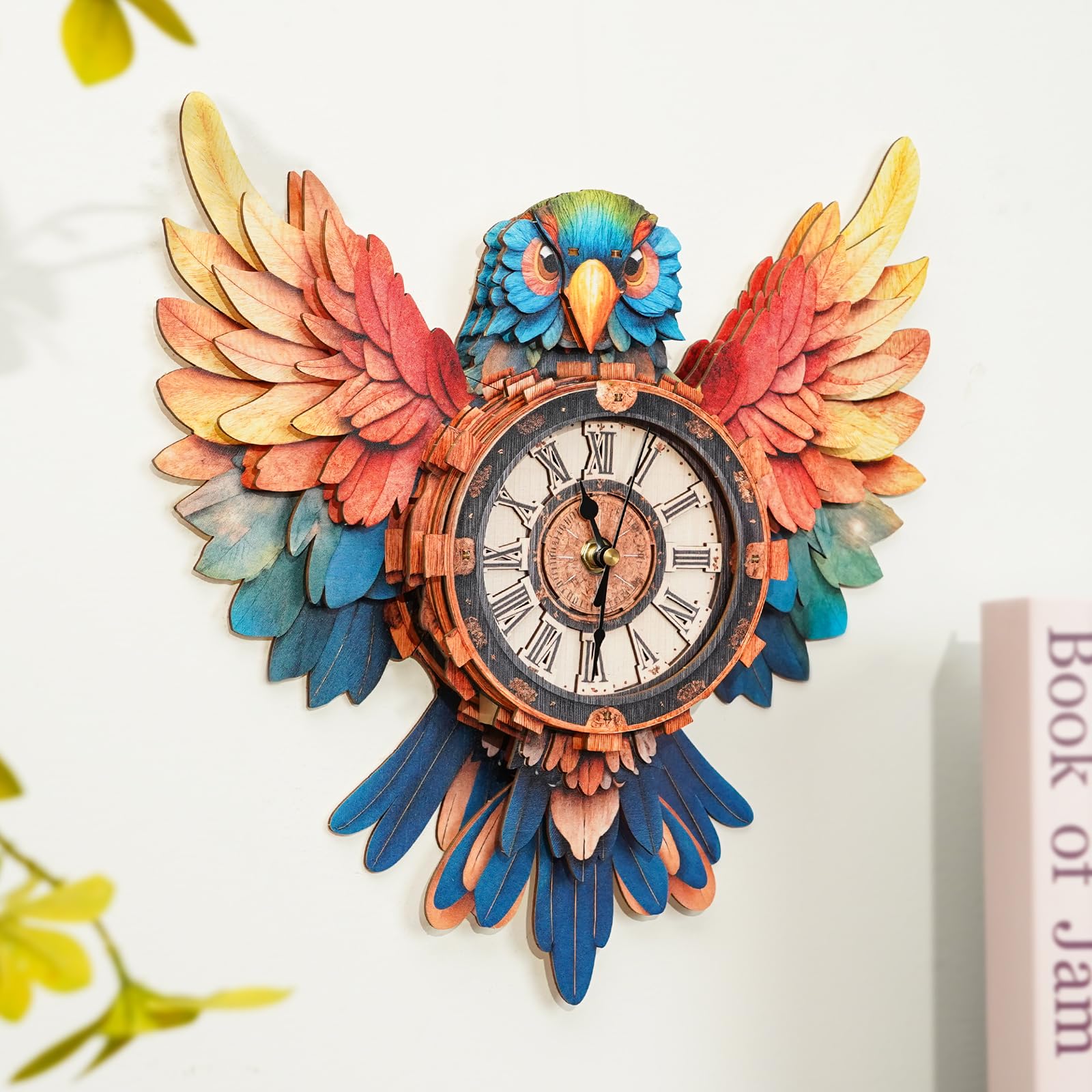 Lilcubics 3D Wooden Parrot Clock Puzzle for Adults Mechanical 3D Building Model Kit with Pendulum & Chime - Image 2