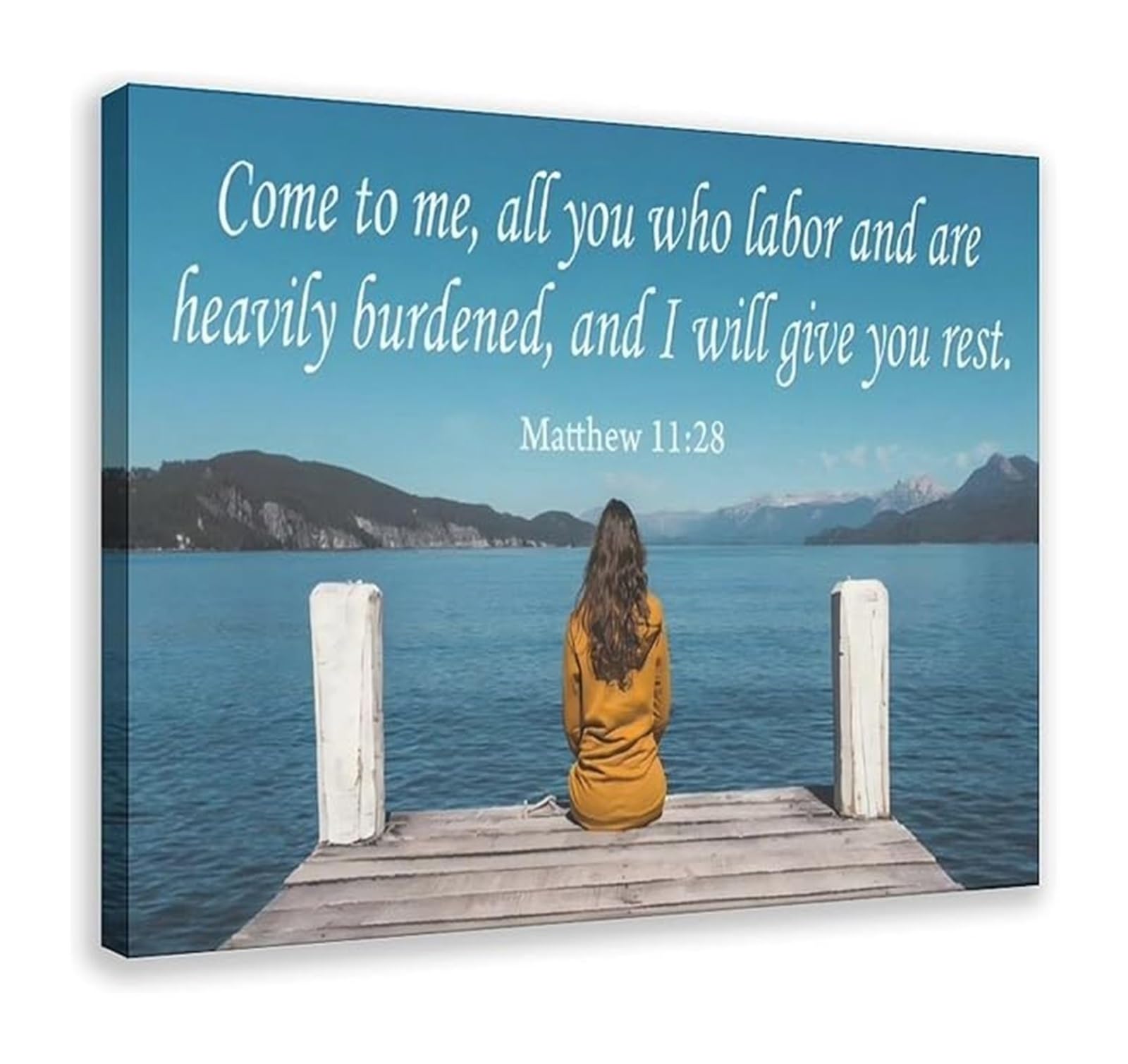 EKFBQBGW Inspirational Bible Quote Canvas Wall-Art Print Christian Scripture Poster for Bedroom Church Decor Encouragement Religious Gift Unframed,08x12inch(20x30cm)