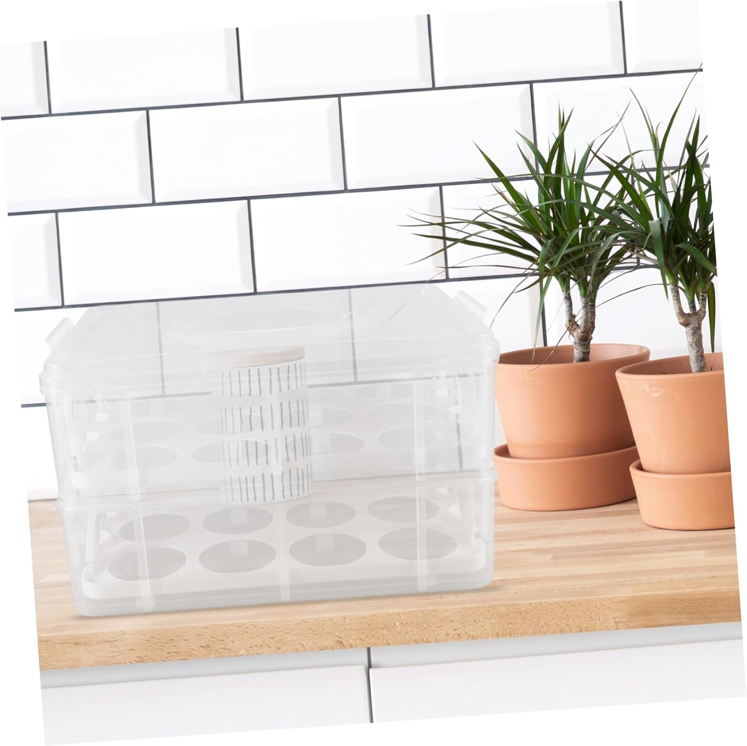 Portable Transparent Cupcake Carrier with Handle Two Cake Transport Box for Easy Organization and Access to Delicious Desserts Anytime Anywhere