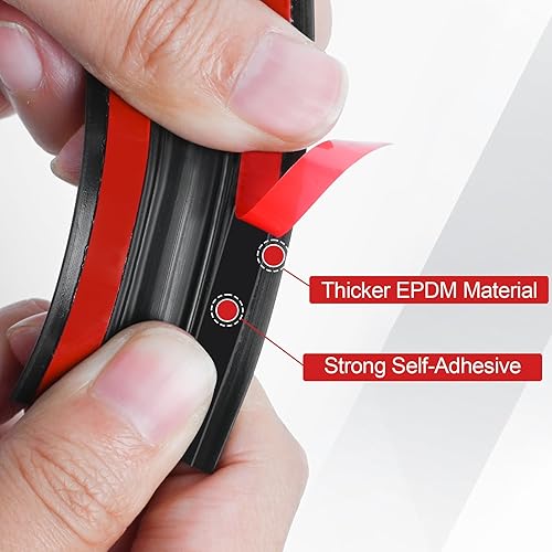 Vista 3 de ToLanbbt Moldura de Borde de Goma Canal en U – Protector de Borde de Chapa Metálica Autoadhesivo de 1/4", Tira de Sellado EPDM para Puertas