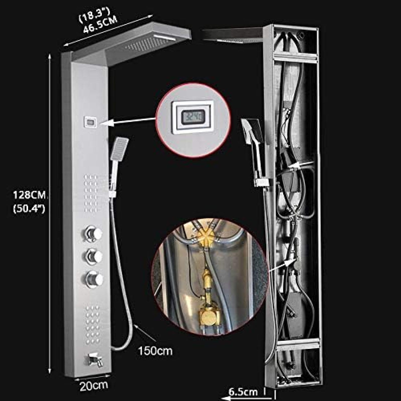 termostatyczny wodospad deszczownica panel prysznicowy kolumna prysznicowa dysze wylewka wanny bateria prysznicowa Household faucets