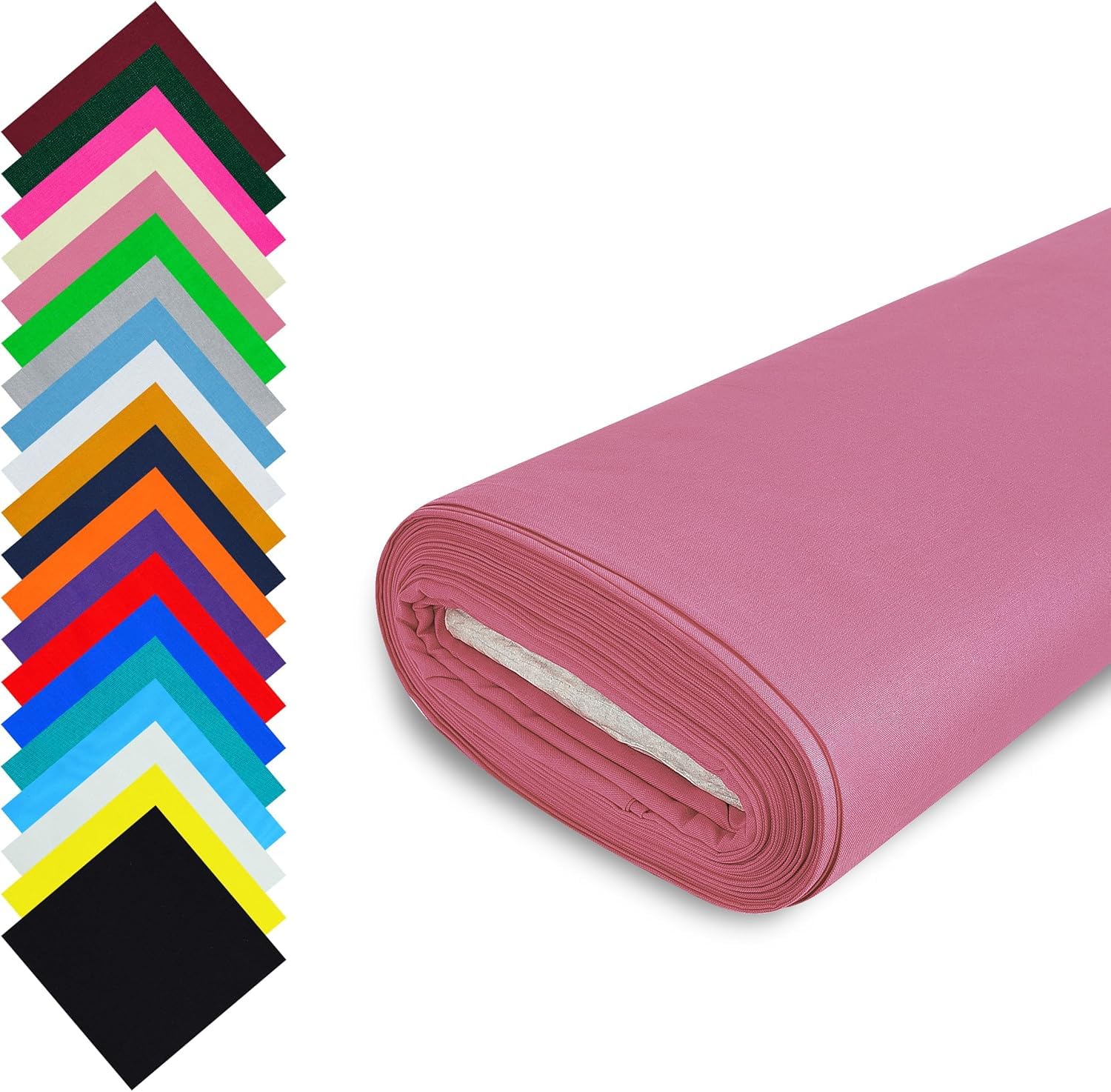 Fashion Track Dusky Pink Fabric Cotton by The Metre UK - 58 Inches / 147.5 cm Wide - 100% Cotton Fabric Plain - 60 Square - Available in 20 Colours and 5 Sizes (5 Metre, Dusky Pink)