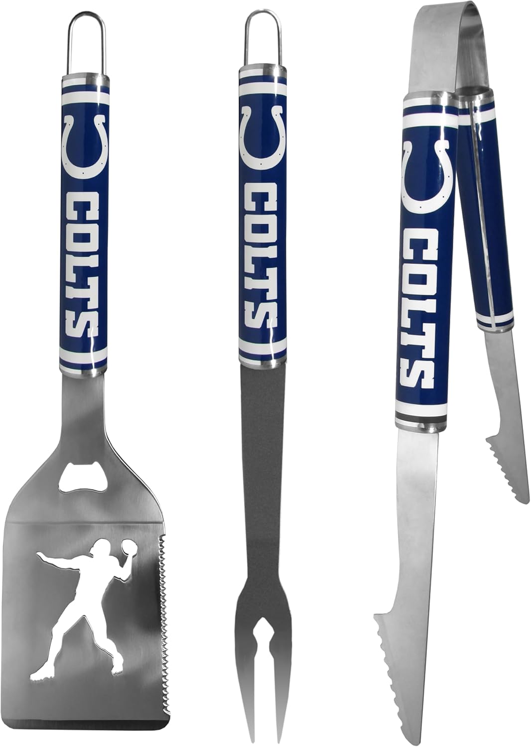 Siskiyou Sports NFL Indianapolis Colts 3 pc Steel BBQ Tool Set, One Size, Team Colors