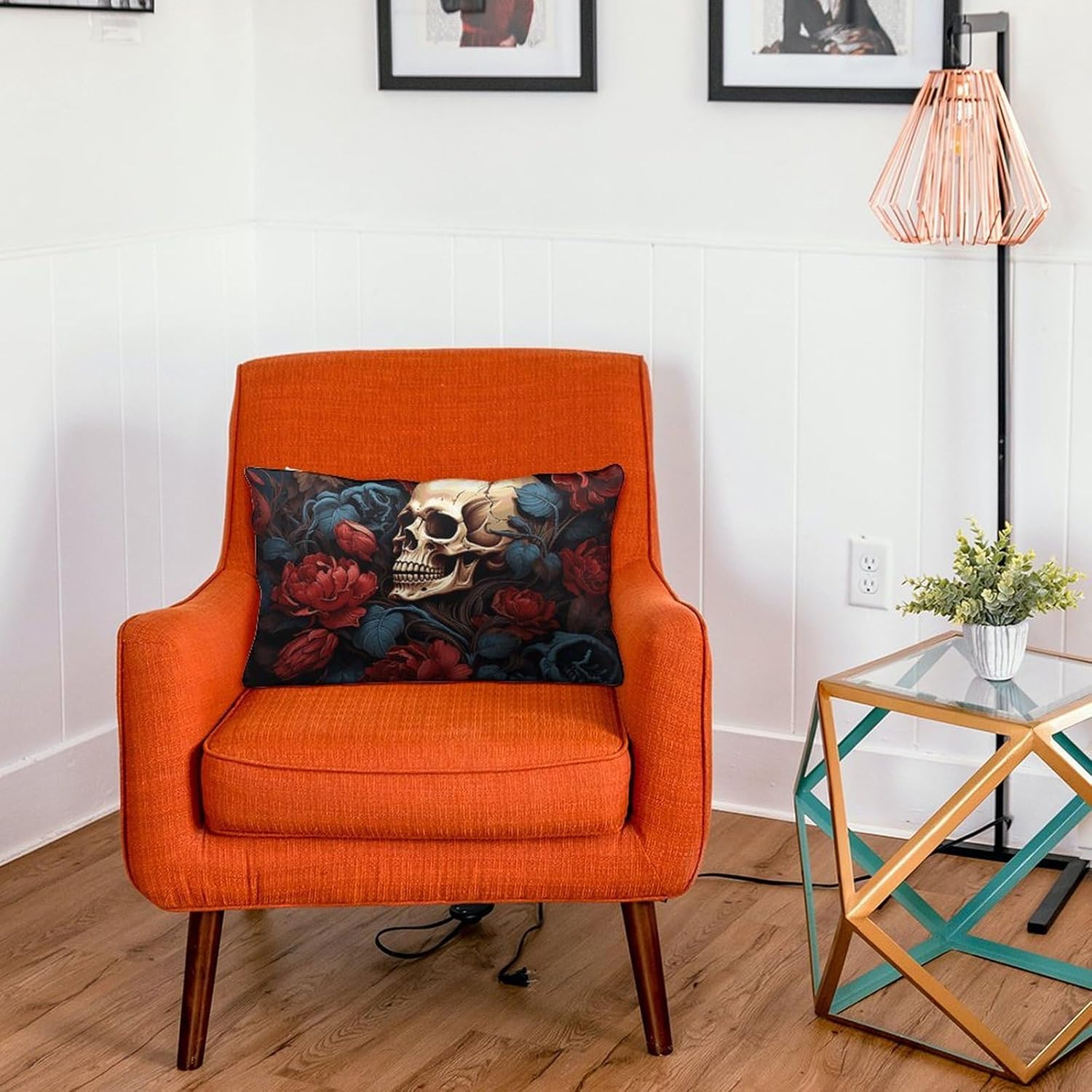 Skull Image Poster Pillow Cases Queen Size Set of 1 Soft Comfortable Throw Pillows Covers Decorative Pillowcase with Zipper Bed Cushion Covers for Couch Sofa Bedroom 8"x12"