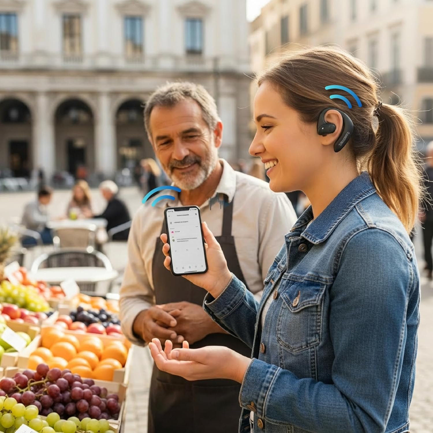TalkBuds – Auriculares Traductores con Inteligencia Artificial | Traducción en Tiempo Real en +140 Idiomas | Compatible con Android y iOS | Conexión Bluetooth 5.1 (Negro)