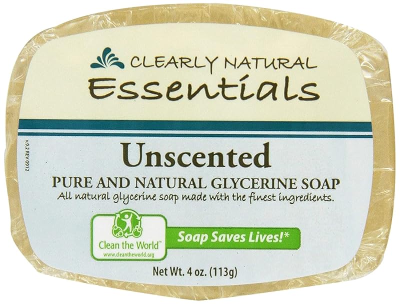 Sabonete em barra de glicerina Clearly Natural sem fragrância, 4 oz, pacote com 6