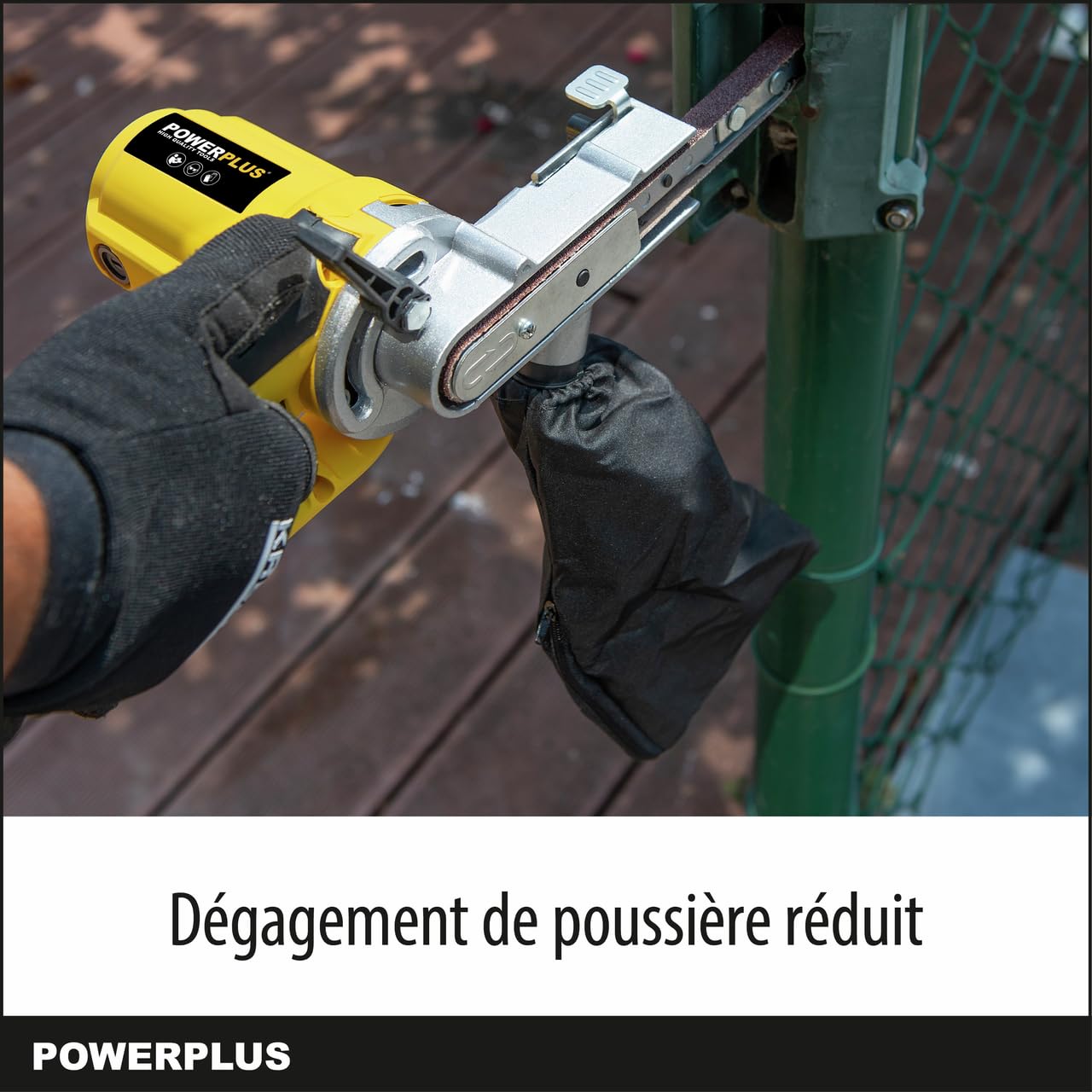 Powerplus Lime à Bande Électrique de 400 W POWX139 - Ponceuse à Bande Abrasive 457 x 13 mm - Vitesse Max. de 1700 min-1 - avec Coffret et 10 Accessoires