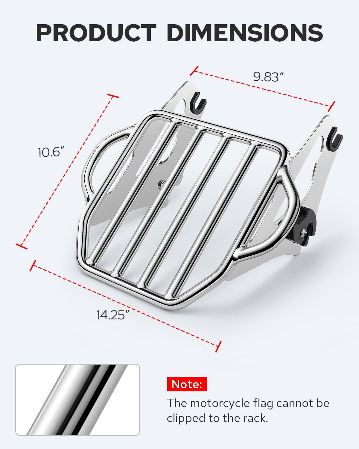 Benlari Chrome Detachable Luggage Rack 2-Up Mounting Rack Compatible for Harley Davidson Touring Road King Street Electra Glide 2009-2024 2021 2020 2019 2018 2017 2016 2015 2014 2013 2012 2011 2023