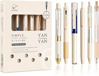 Toyshine 6 pcs Kawaii Click Action 0.5mm Neutral Pens Set High Aesthetic Value Fast Drying Kids Stationery Gift - Beige Price In India