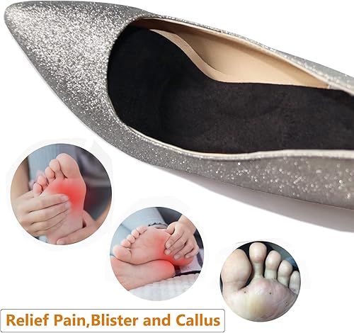 Miniatura 9 de 2 pares de inserciones de tacón alto de cuero para mujer, plantillas de amortiguación invisibles para botas planas de sandalias, autoadhesivas,