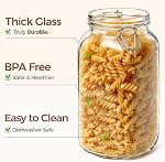 ComSaf Grandes jarres carrées en verre avec lids hermétiques, containers de rangement de garde-manger 78oz/2.3L 3-Pack Canette de stockage hermétique, pot Mason Alternative pour la farine en vrac, sucre, riz, café & Marchandises sèches. Riz à sucre de farine, Cafetière, Pantry organizatio