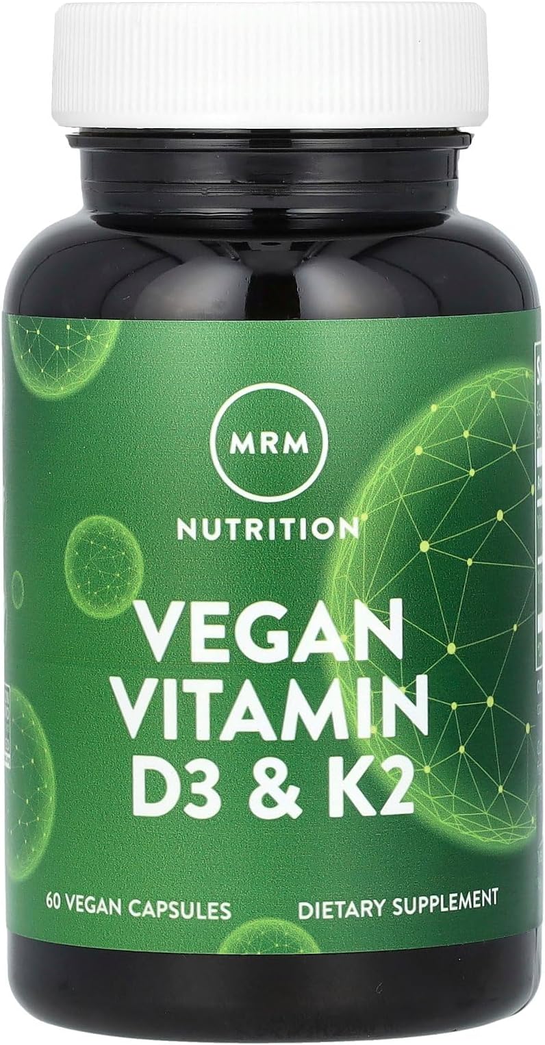 MRM Nuturition Vegan Vitamin D3 & K2 | Bone + Immune Health | Made from lichens | Supports Calcium Absorption | Vegan + Vegetarian Friendly | 60 Servings