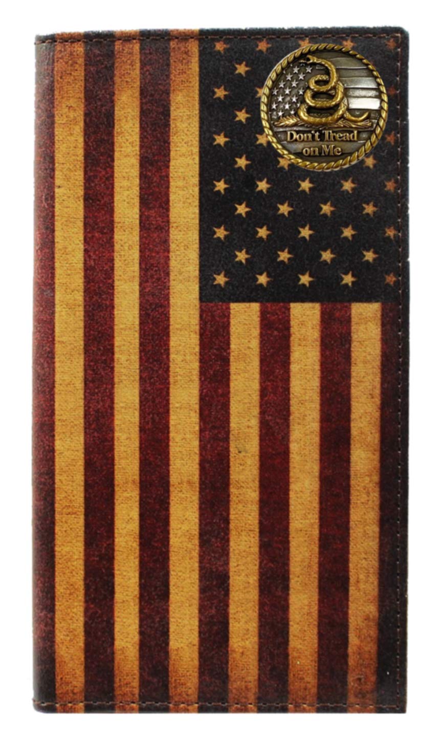 GENUINE TEXAS BRANDCustom U. S. Don't Tread On Me Nocona Classic US Flag Long Wallet
