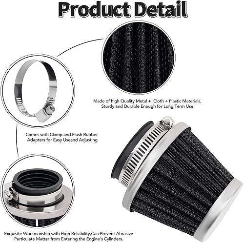 Miniatura 9 de AHL Cápsula de filtro de aire de rendimiento de almacén rojo de 1654in 150 cc-250 cc motocicleta scooter ATV Dirt Bike 1 unidad