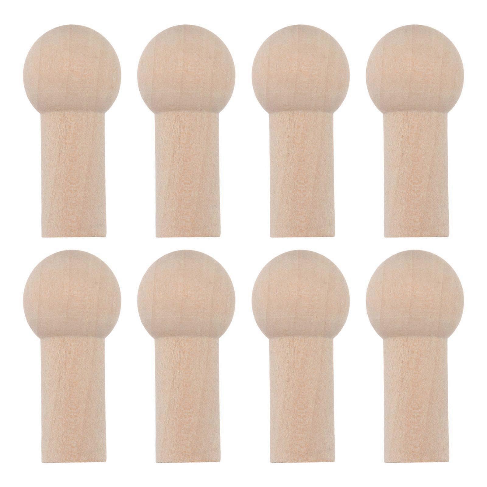 JOYHAPPST 8pcs/Set Unfinished Wooden Pegs Simple Doll Pegs with Screw Nut Hook Accessories 51mm*23mm*15mm