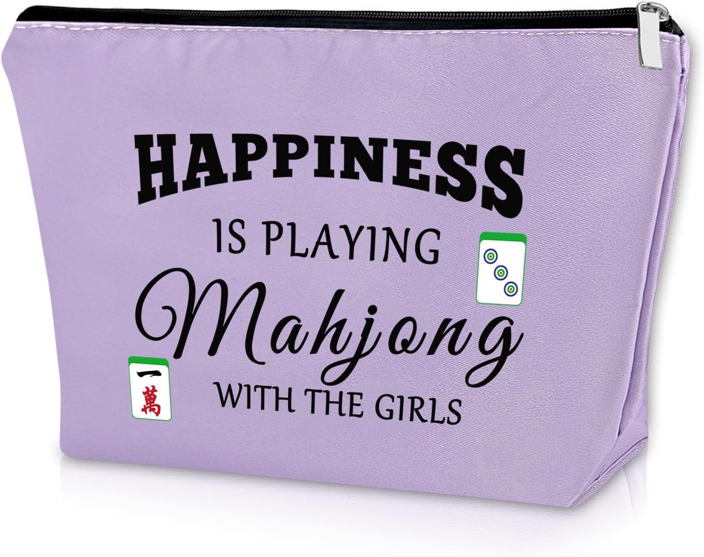 Sazuwu Mahjong Gifts for Women Funny Purple Makeup Bag Mahjong Themed Items Mahjong Lover Gifts for Mahjong Players Lucky Mahjong Gifts for Mom Sister Birthday Christmas Gifts Travel Pouch