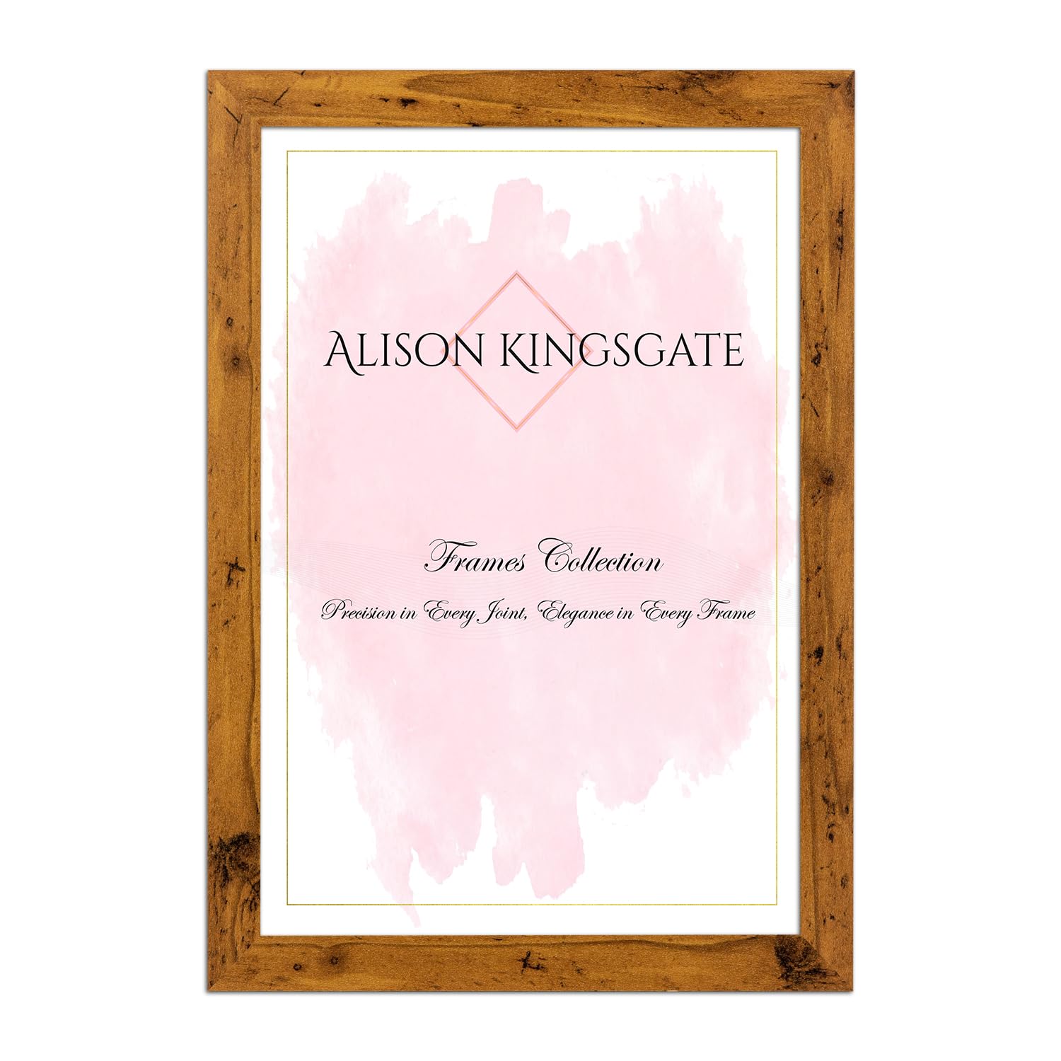 Alison Kingsgate Modern A3 Rustic Oak Picture Frame - Engineered Wood Photo Frame with Shatterproof Perspex Front - Ideal for Posters, Certificates & Artwork