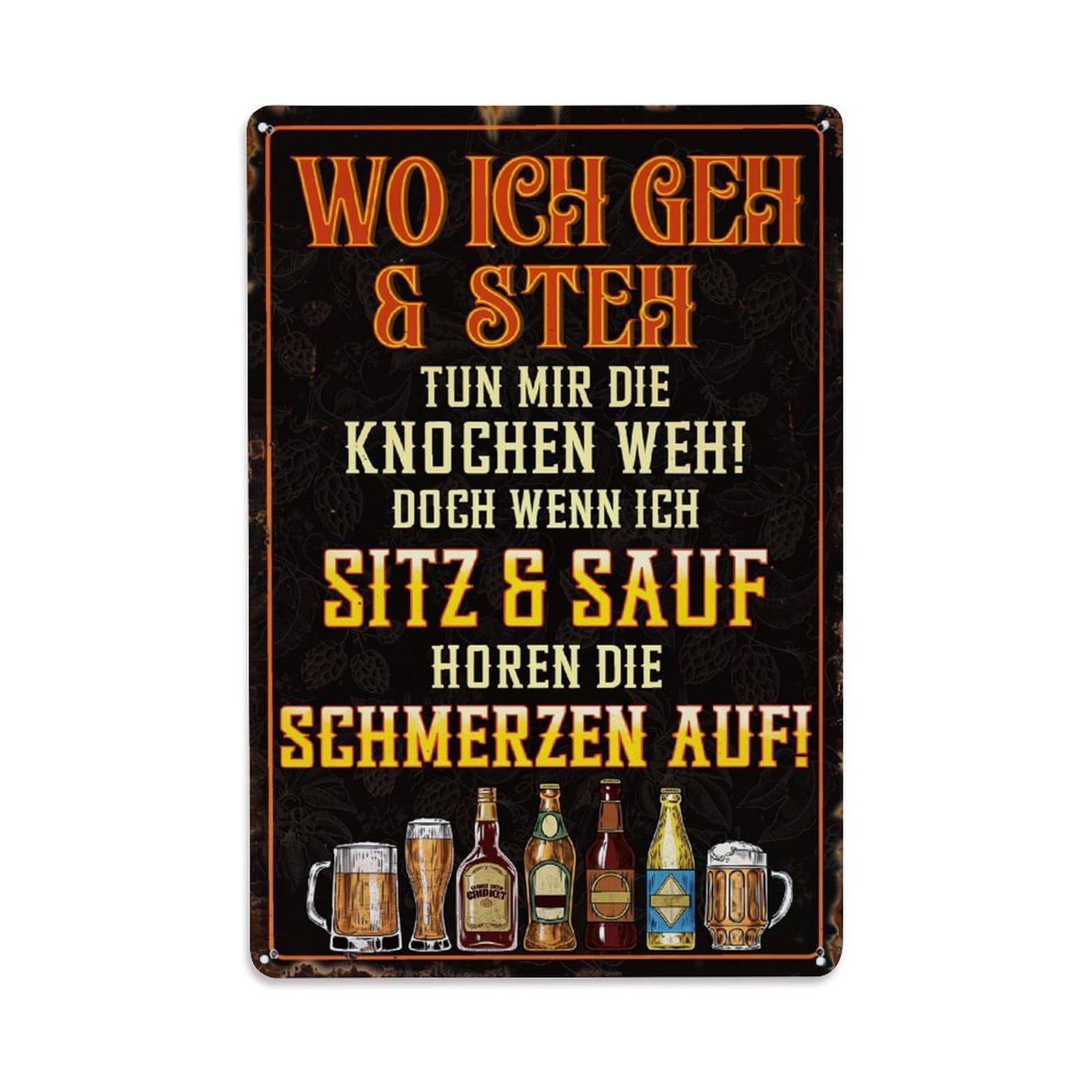 Beer Bottles And Mugs With Text Tin Sign Metal Poster Vintage Metal Signs for Home Man Cave Bar Cafe Kitchen laundry room Wall Decorations Gift 8x12Inch
