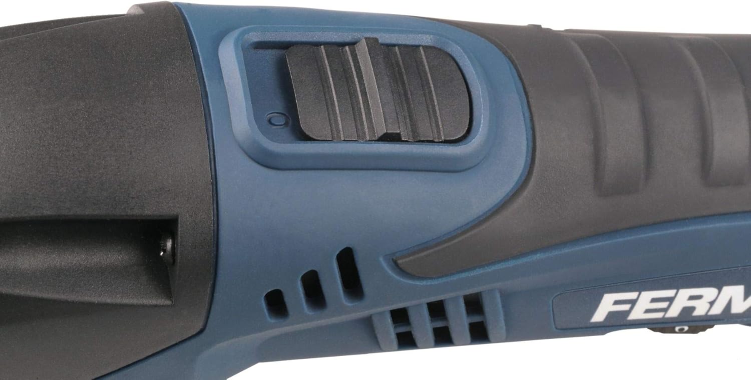FERM multi-tool being used for sanding a wooden surface