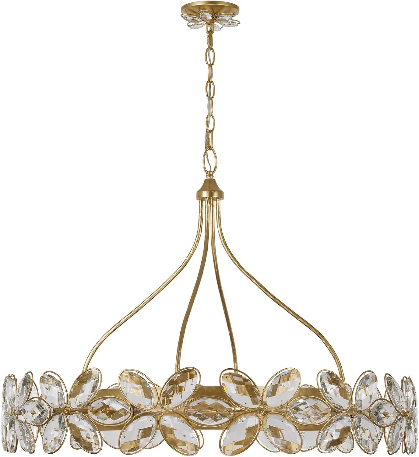 Savoy House 1-4528-14-221 Marbella K9 Flowers Ring Chandelier by Breegan Jane, 14-Light 840 Total Watts, 28" H x 36" W, Gold Shimmer