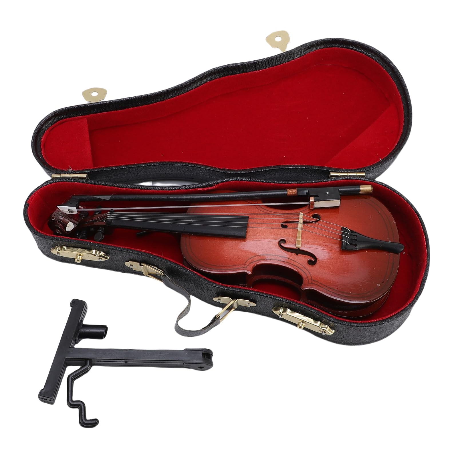drewniany miniaturowy model wiolonczeli, model repliki instrumentu muzycznego z stojakiem bok case do lalki