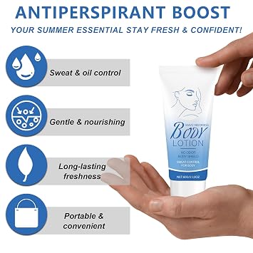 Face Antiperspirant, Face Sweat Blocker for Facial Perspiration, Sweat Absorbing Lotion, Oily Skin Control,Suitable for Men & Women (60ml, 2PCS)