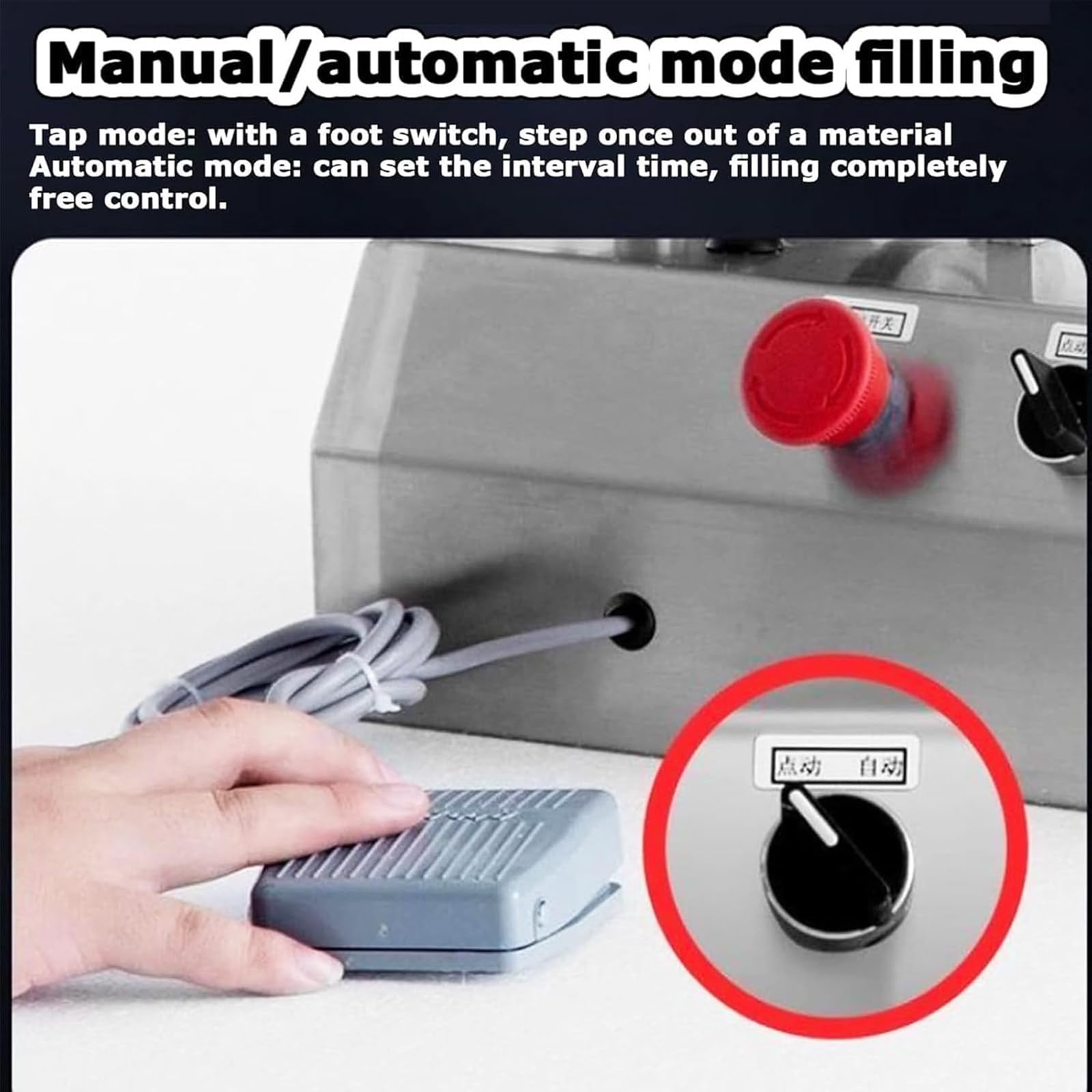 XQZMZSCP Manual Paste Liquid Filling Machine 20-200ML Adjustable Stainless Steel Paste Liquid Bottle Filler with Hopper for Cream — view 2