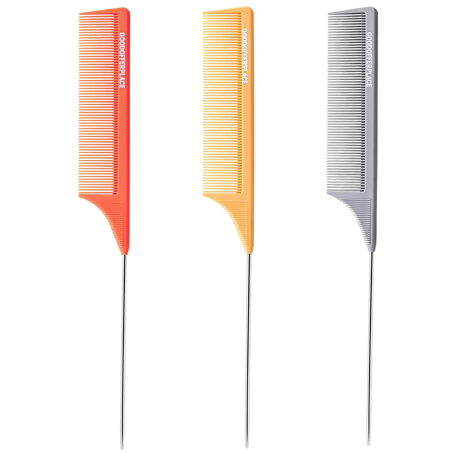 Goodofferplace 3 Pin Tail Comb Parting Combs Lift Teasing Combs Pintail Combs For Women