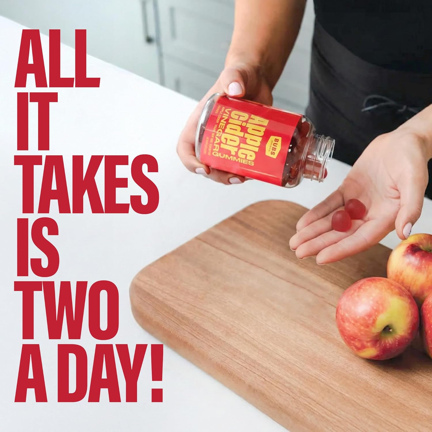 BUBS Naturals Apple Cider Vinegar Gummies with The Mother, All Natural Vegan ACV Gummy Vitamins, Supports Detox, Digestion & Energy Booster with B Vitamins, 60 Count - Image 4