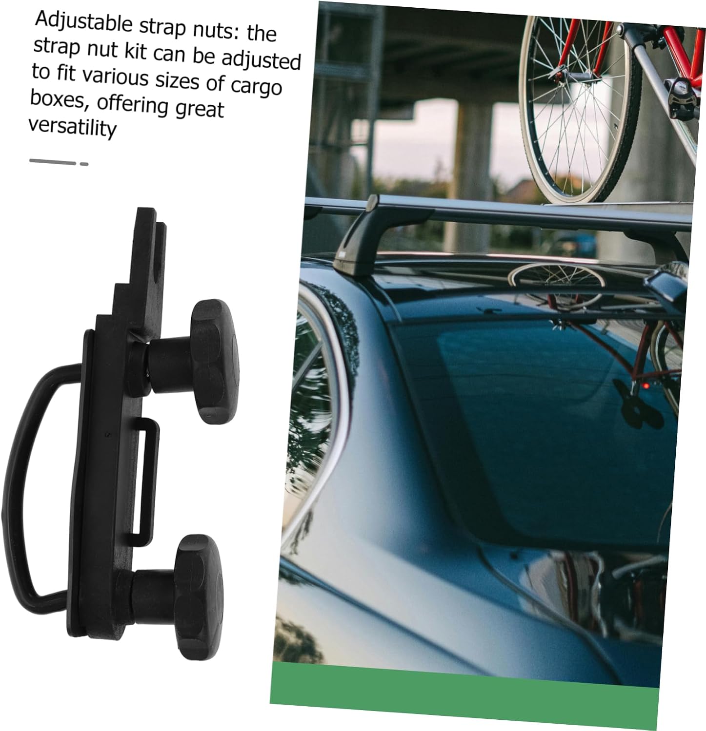 MAGICLULU Universal Roof Box Mounting U-Bolt Clamp Kit with 8 Lock Nuts and Straps for Cargo Carrier Rack Accessories