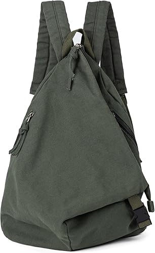Mochila de lona para mujer, mochila de viaje para hombre, estilo vintage, para mochilas casuales, Verde-C, Mochila casual