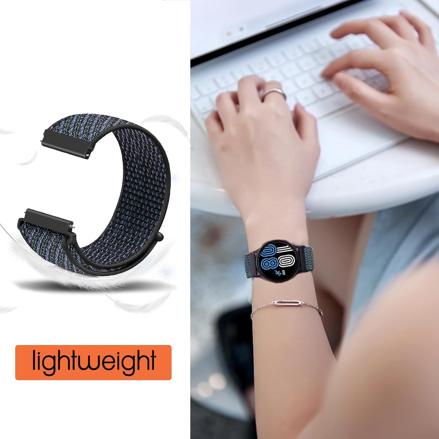 Sport Loop Nylon Band18mm 19mm 20mm 22mm Watch Band Quick Release,Soft Fabric Nylon Adjustable Rugged Velcro Replacement Wristband Strap for Men Women - Image 3