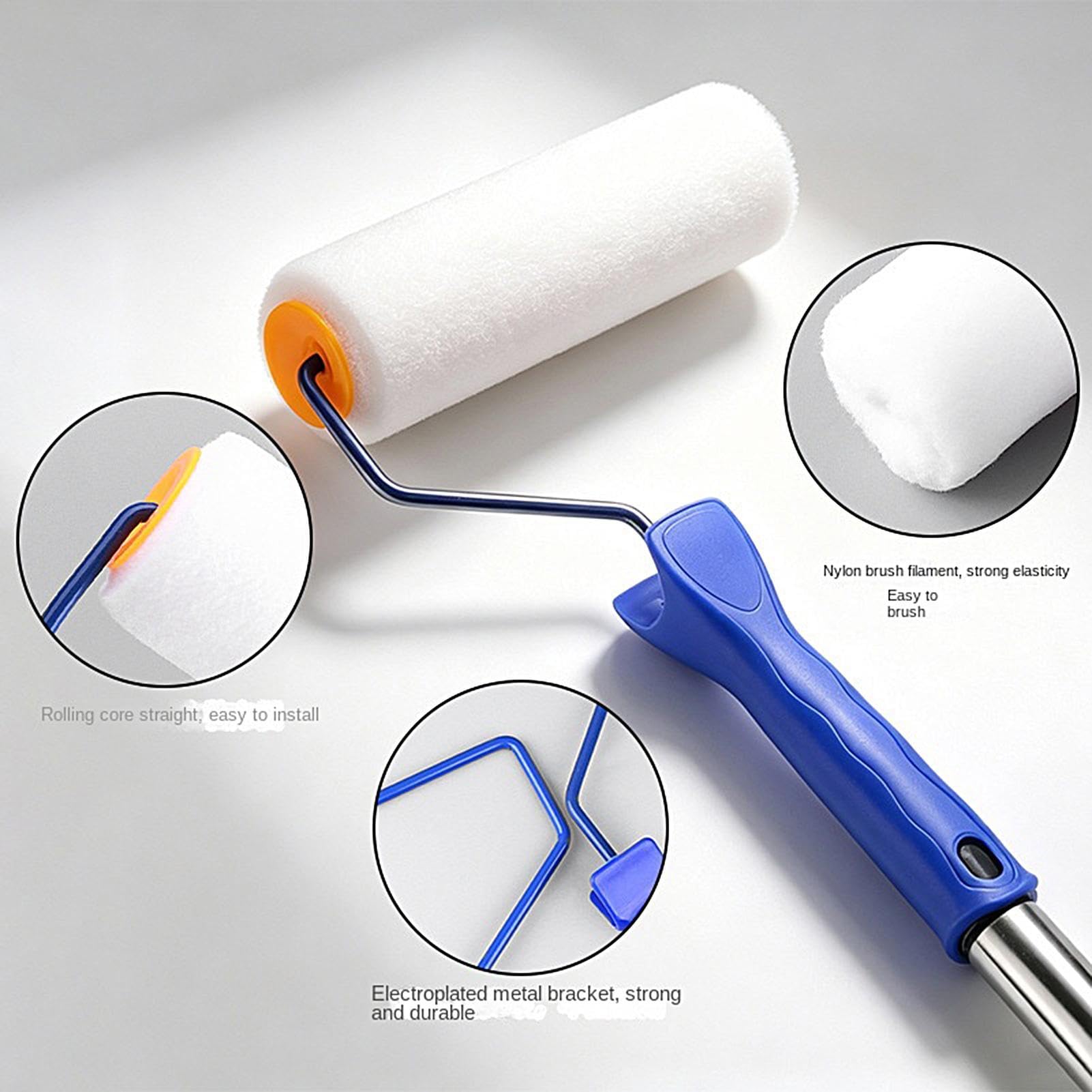 Kit De Rodillos Para Pintar Herramientas Lisas Ajustables Con Poste