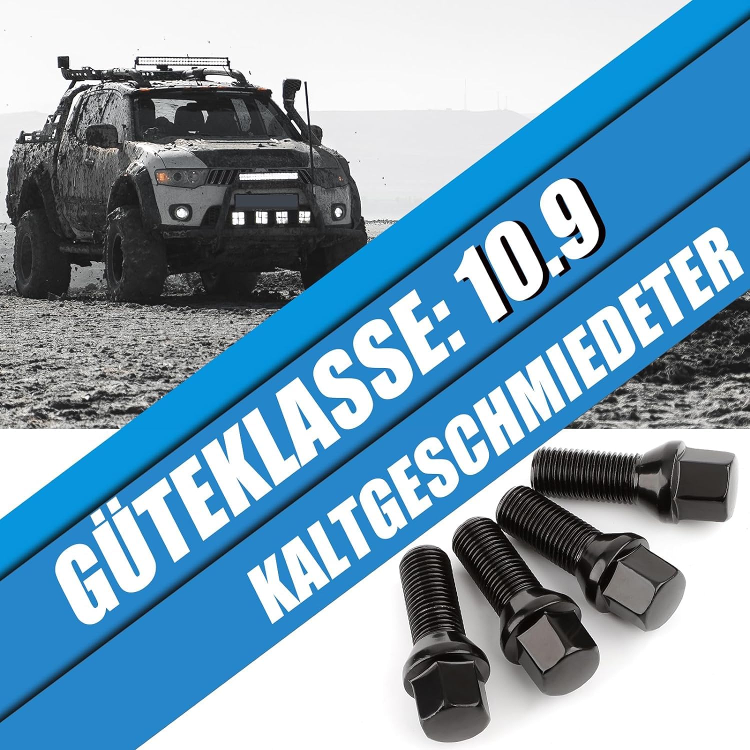 20 Boulons de Roue | M12x1,5x28mm | Siège Conique CLÉ 17 mm | Compatible avec BMW