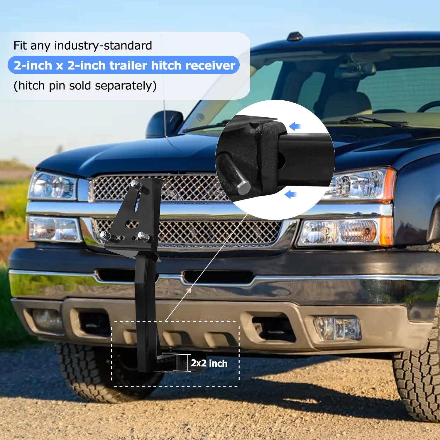 Vijay 24-Inch High Trailer Hitch Spare Tire Mount for 2-inch Receiver
